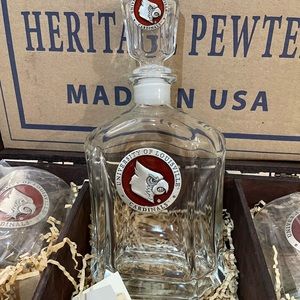 NEW University of Louisville Cardinals Heritage Metalworks  Decanter Set U of L